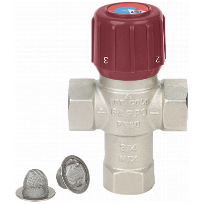 Термостатический смесительный клапан для ГВС Gappo G1445.05 3/4" 42‒60°С - gappo-rus.ru