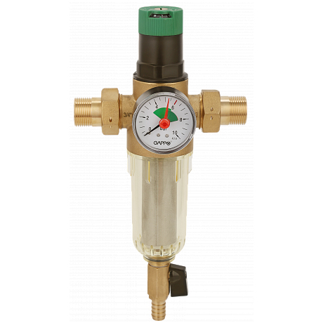 Фильтр со встроенным редуктором давления поршневого типа для холодной воды Gappo G1412.05 3/4" - gappo-rus.ru