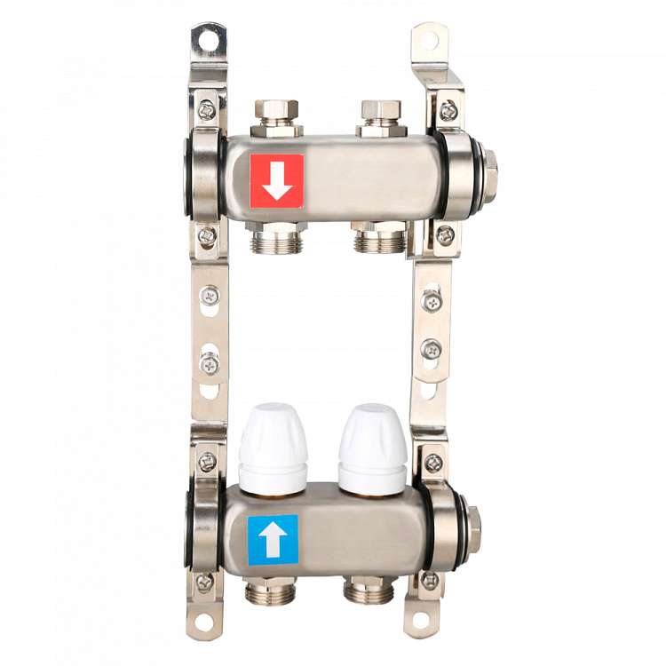 Коллектор регулируемый с запорными клапанами Gappo G428.2 2-вых.x1"x3/4" - gappo-rus.ru
