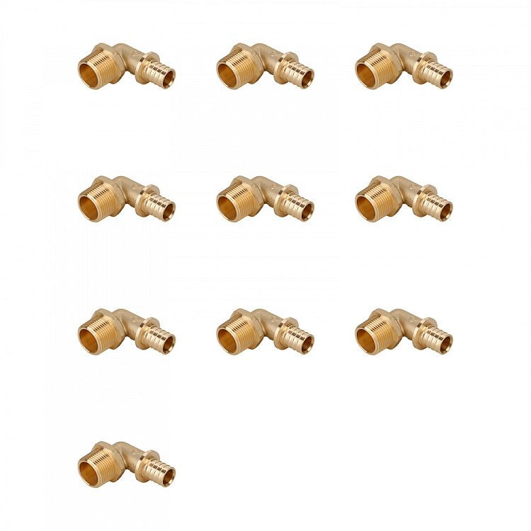 Угольник-переходник с наружной резьбой латунный Gappo G1310.1604 16-R1/2" уп. 10 шт. - gappo-rus.ru