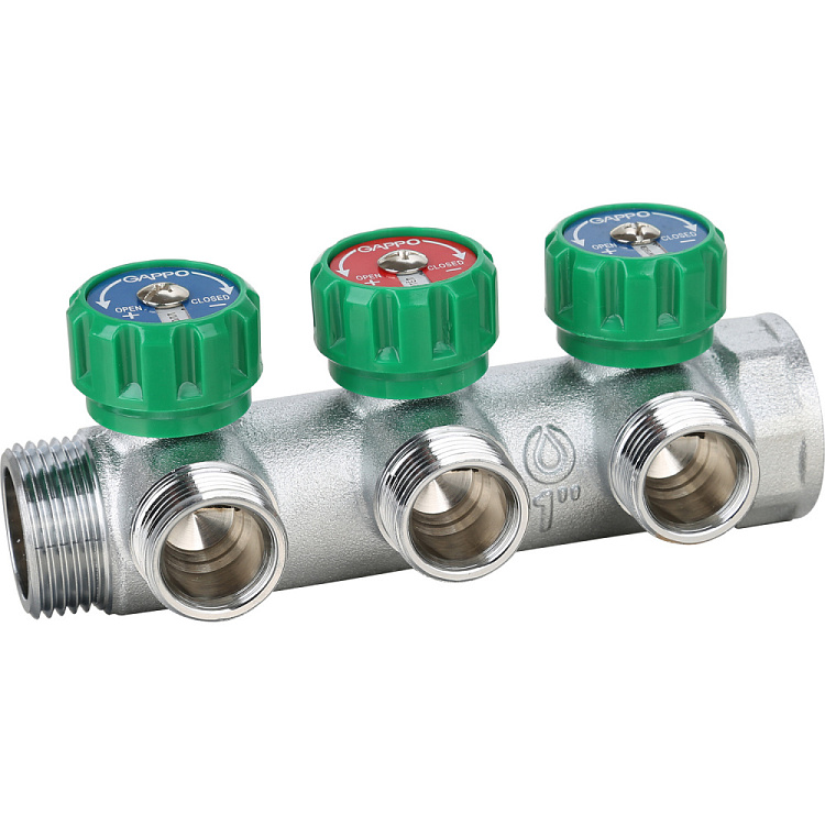 Коллектор регулирующий евроконус ВР-НР Gappo G1002.03 1"x3/4"x3 вых - gappo-rus.ru