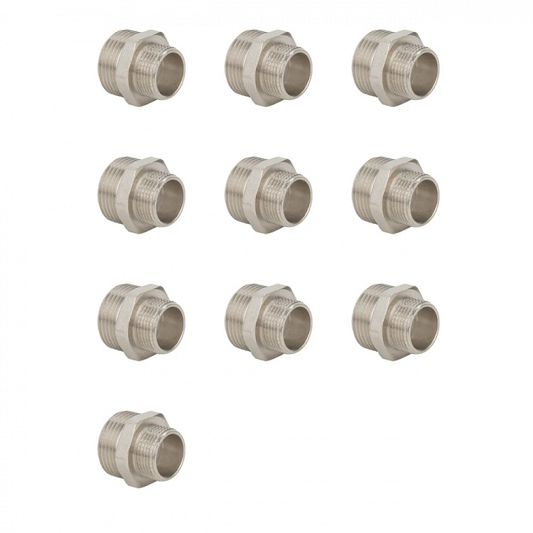 Ниппель переходной НР-НР, никелированный Gappo G2205.0403 1/2"х3/8" уп. 10 шт. - gappo-rus.ru