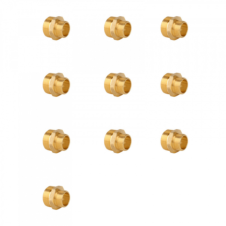 Ниппель переходной НР-НР, латунный Gappo G1205.0504 3/4"х1/2" уп. 10 шт. - gappo-rus.ru