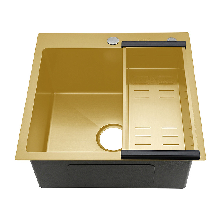 Мойка для кухни с коландером из нержавеющей стали Gappo GS5050-3 - gappo-rus.ru