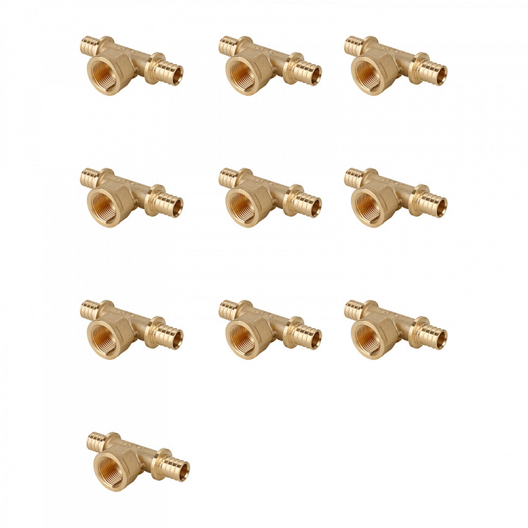 Тройник-переходник с внутренней резьбой латунный Gappo G1306.2004 20-Rp1/2"-20 уп. 10 шт. - gappo-rus.ru