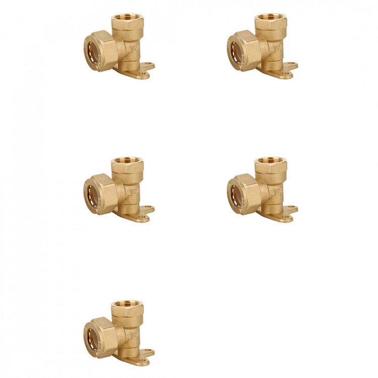 Угольник обжимной с креплением с внутренней резьбой Gappo G1256.2005 20х3/4" уп. 5 шт. - gappo-rus.ru