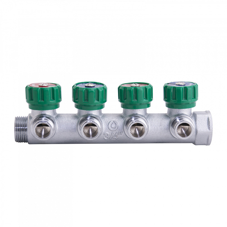 Коллектор регулирующий ВР-НР Gappo G1001.04 3/4"x1/2"x4 вых - gappo-rus.ru